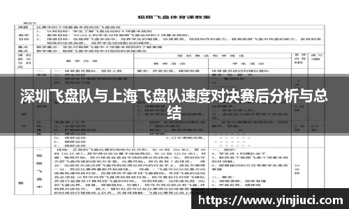 深圳飞盘队与上海飞盘队速度对决赛后分析与总结